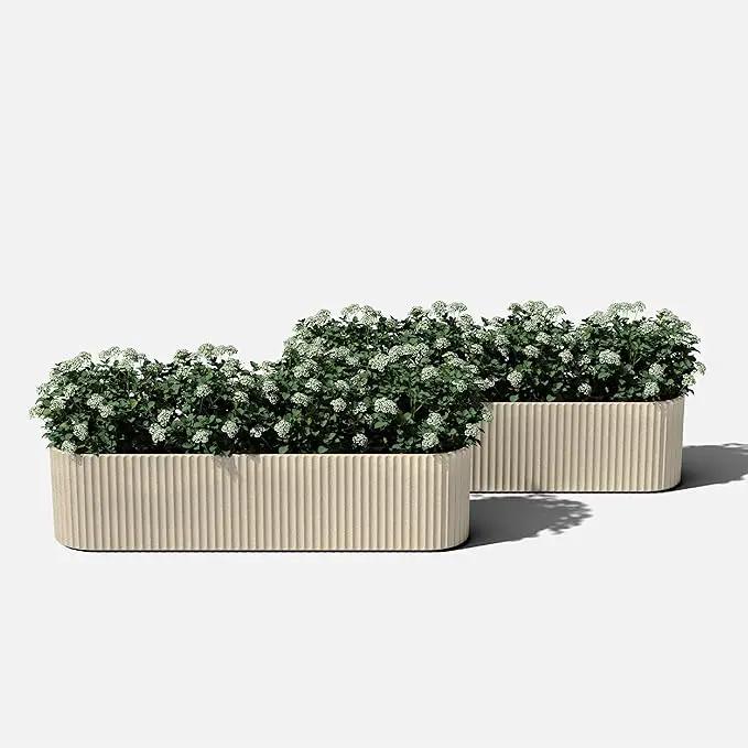 Veradek Demi Series Window Box Planter - Long Planter Box for Windowsill/Balcony | Durable Plastic-Stone Composite Material | Modern Décor for Flowers/Herbs by GreenHaven Gardens