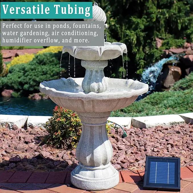 Black Vinyl Tubing 1/4” ID × 3/8” OD - 50 Feet PVC Flexible Plastic Tube Hybrid Hose, Transfer Water Air Oil for Pond Fountain Garden, Non-toxic and BPA free by GreenHaven Gardens
