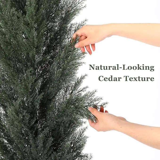 THE BLOOM TIMES 5ft Topiary Trees Artificial Outdoor – UV Resistant Faux Cedar Pine Cypress Bushes and Shrubs, Fake Potted Plants for Front Porch Outside Planter Patio Decor, Set of 2 (5 Foot) by GreenHaven Gardens