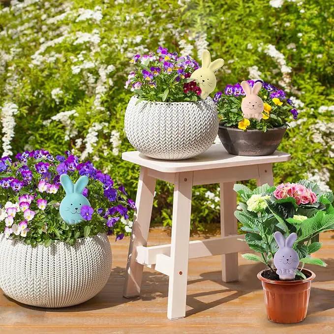 WILDKEN Terracotta Watering Globes, 4 Pack Rabbit Shaped Plant Watering Spikes Vacation Self-Watering Planters Devices for Indoor and Outdoor Plants by GreenHaven Gardens