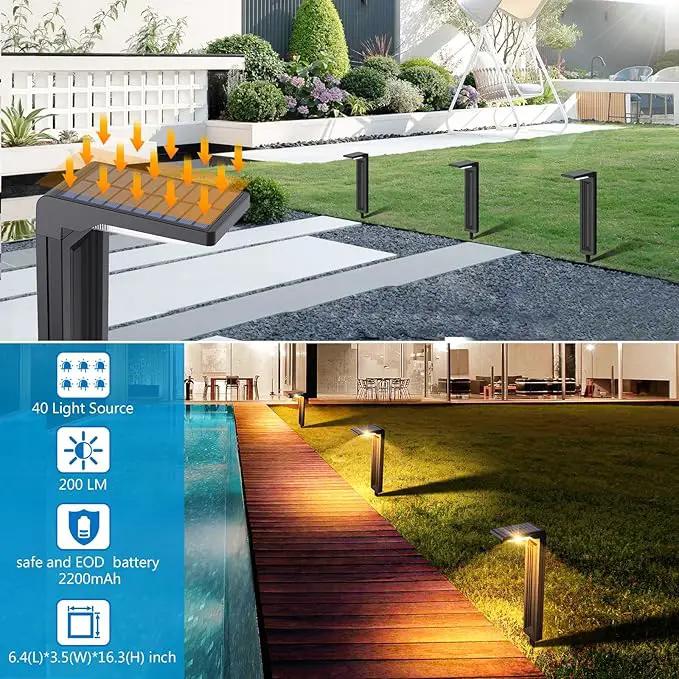 Sunvivo Solar Pathway Lights,2 Modes(Cold White/Warm White),Bright Solar Path Lights Outdoor Waterproof,Perfect Guide Light or Deco for Sideway,Driveway,Walkway,Backyard,Garden,Lawn,Event(4Pack) by GreenHaven Gardens