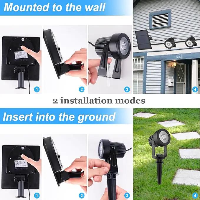 Solar Spot Lights Outdoor, Color Changing Lights RGB Landscape Lighting Waterproof Auto ON/Off Adjustable Garden Spotlight for Yard, Garden, Driveway, Pool, Lawn (6-in-1) by GreenHaven Gardens
