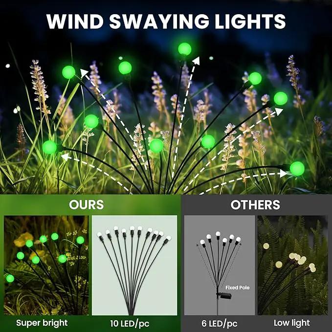 Solar Garden Lights,Halloween Lights Outdoor 60 LED Firefly Halloween Garden Lights Outdoor,Solar Lights for Outside,Solar Lights Outdoor Waterproof for Halloween,Christmas,Yard,Patio(Green) by GreenHaven Gardens