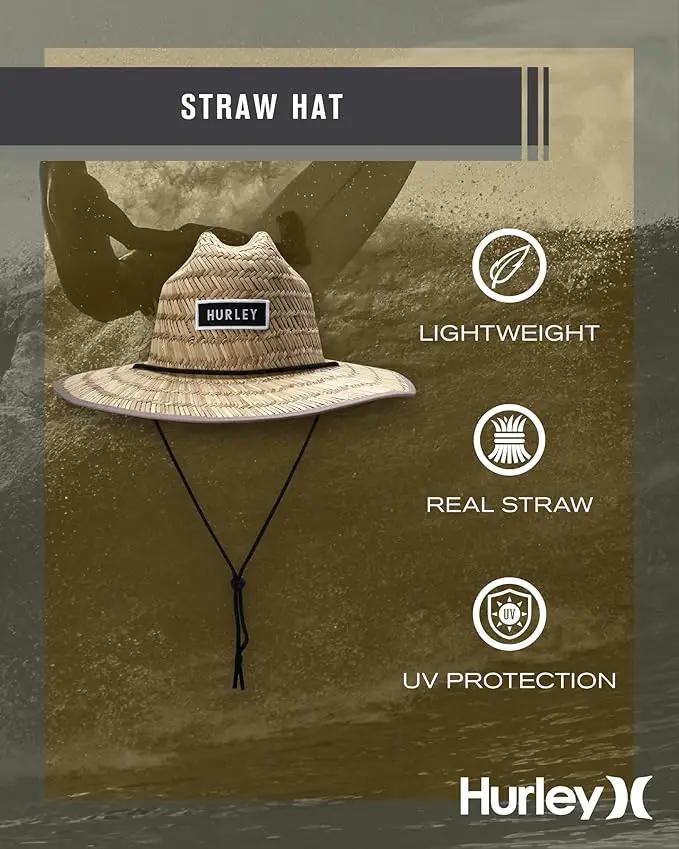 Hurley Men's Straw Hat - Bayside Lifeguard Straw Sun Hat by GreenHaven Gardens