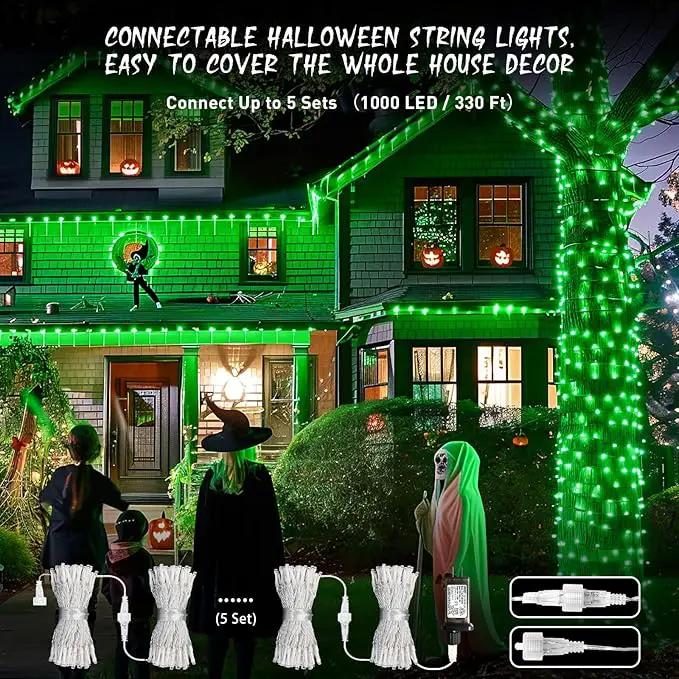 JMEXSUSS Green Lights for St Patrick's Day Decoration, 200 LED Green Christmas Lights Clear Wire, Connectable Green String Lights Indoor Outdoor for Spring Tree Garden St. Patricks Day Decor by GreenHaven Gardens