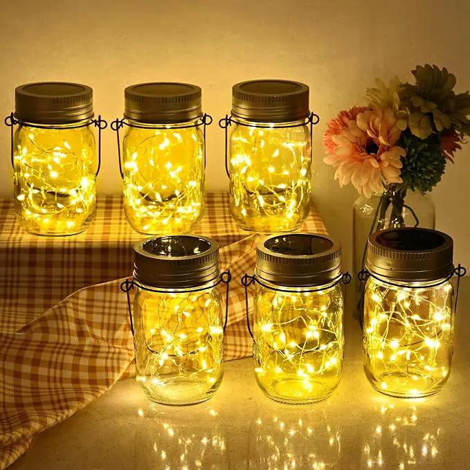 GIGALUMI Solar Mason Jar Lights, 8 Pack 30 Led String Fairy Lights Garden Lights Outdoor Waterproof Hanging Solar Lanterns for Outdoor, Garden, Patio, Lawn, Balcony Decoration by GreenHaven Gardens
