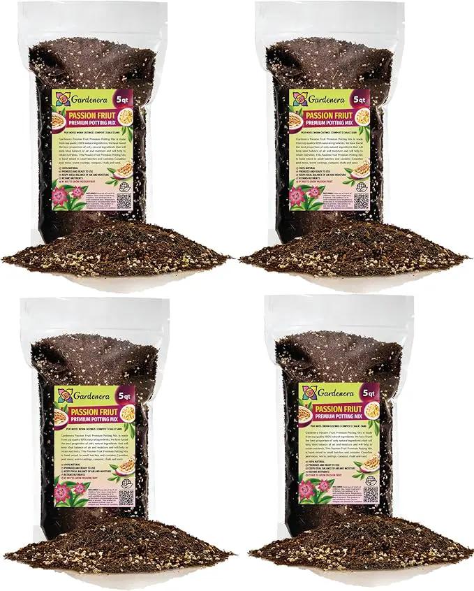 Premium Passion Fruit Potting Soil Mix - Perfect Balance of Nutrients, Drainage, and Aeration for Thriving Passion Fruit Vines - 20 Quart by GreenHaven Gardens