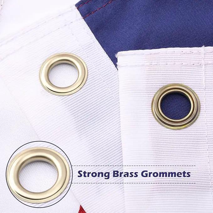 American Flag 10x15 Ft Deluxe Water Resistant Series Made From Heavy Duty Super Tough Spun Polyester/Embroidered Stars/Sewn Stripes/Brass Grommets,US Flags Perfect for Outside by GreenHaven Gardens
