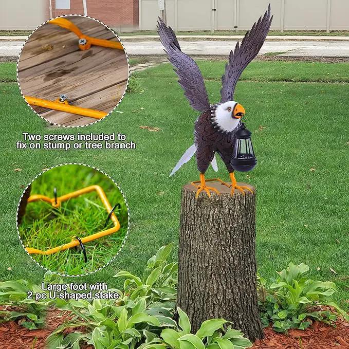 Nacome Metal Bald Eagle Large Outdoor Statues,Yard Decorations Outdoor Garden Sculptures & Statues，Garden Gifts by GreenHaven Gardens