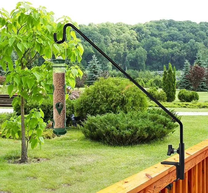 MIXXIDEA Heavy Duty Deck Rail Pole Deck Hook, Extensible and Adjustable Deck Hook for Hanging Bird Feeder, Plants, Suet Baskets,Wind Chimes,Lanterns by GreenHaven Gardens