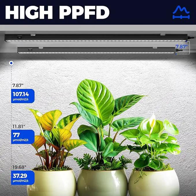 Barrina T5 Grow Lights for Indoor Plants, 2FT 80W(8 x 10W) Black Cover LED Plant Growing Lamp, Full Spectrum Grow Light Strip with Switch, Magnetic Installation, Plug and Play, 5000K, 8 Packs by GreenHaven Gardens