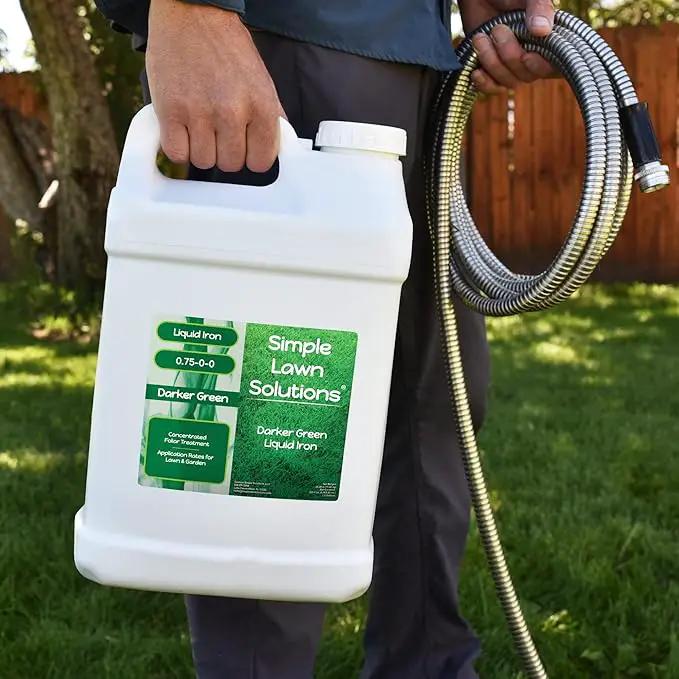 Simple Lawn Solutions - Liquid Iron Darker Green - Chelated Micronutrients - Concentrated Booster for Lawn, Indoor Plants and Outdoor Garden (2.5 Gallon) by GreenHaven Gardens
