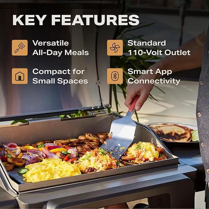 Current® Model G Griddle, Smart Electric Outdoor Flat Top BBQ Grill with 200°F to 600°F Range for Searing & Roasting, Digital Precision, Apartment-Friendly & Weather-Resistant by GreenHaven Gardens