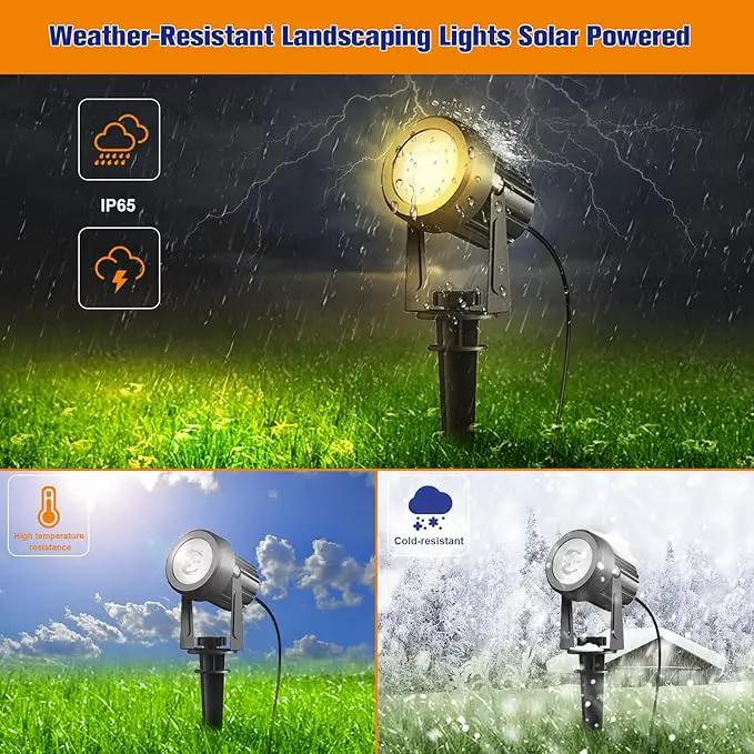 APONUO Solar Spot Lights Outdoor 4-in-1 Solar Landscape Lights Dusk to Dawn Solar Uplights IP65 Waterproof 9.8ft Cable Outdoor Spot Lights for Yard Pathway Garden Tree Decoration (Warm White) by GreenHaven Gardens