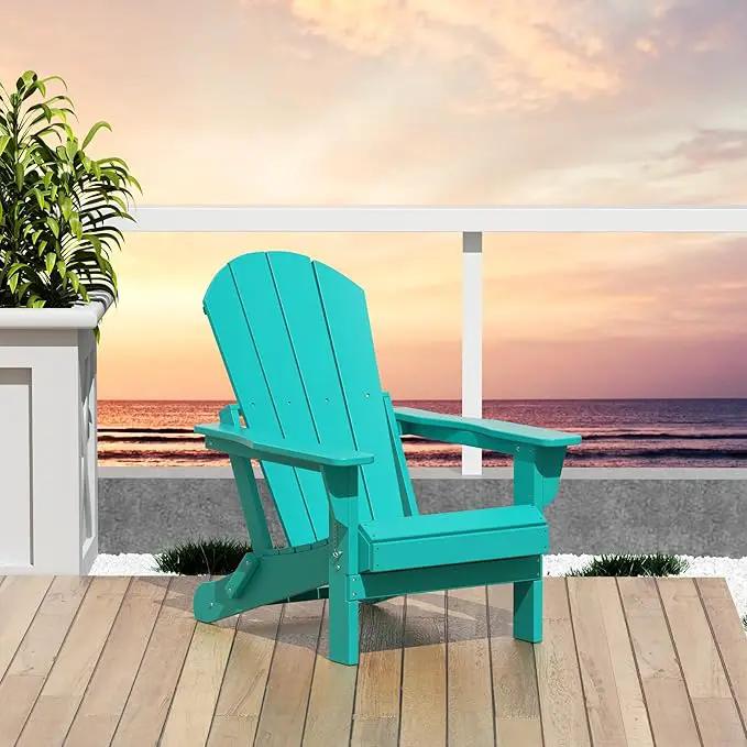Westin Outdoors Laguna WO Home Outdoor Adirondack Folding Chair Lounger Seat Traditional Retro Home Furniture for Beach, Balcony, Backyard, Lawn, Patio, Pool, Deck, Garden (Turquoise) by GreenHaven Gardens