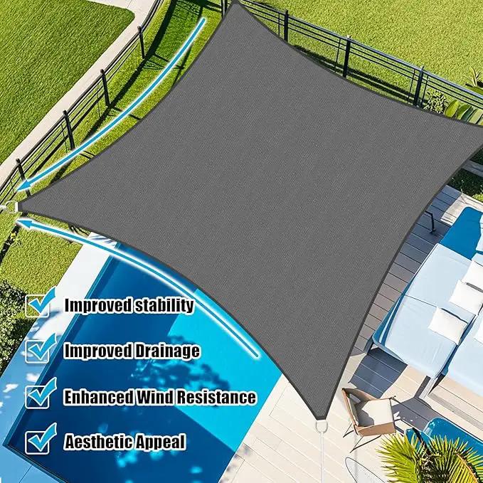Amagenix Sun Shade Sail 10'X25' Curved Edge Outdoor Shade Canopy Dark Grey Breathable 95% UV Block Shade Cloth for Patio Garden Backyard (We Make Custom Size) by GreenHaven Gardens