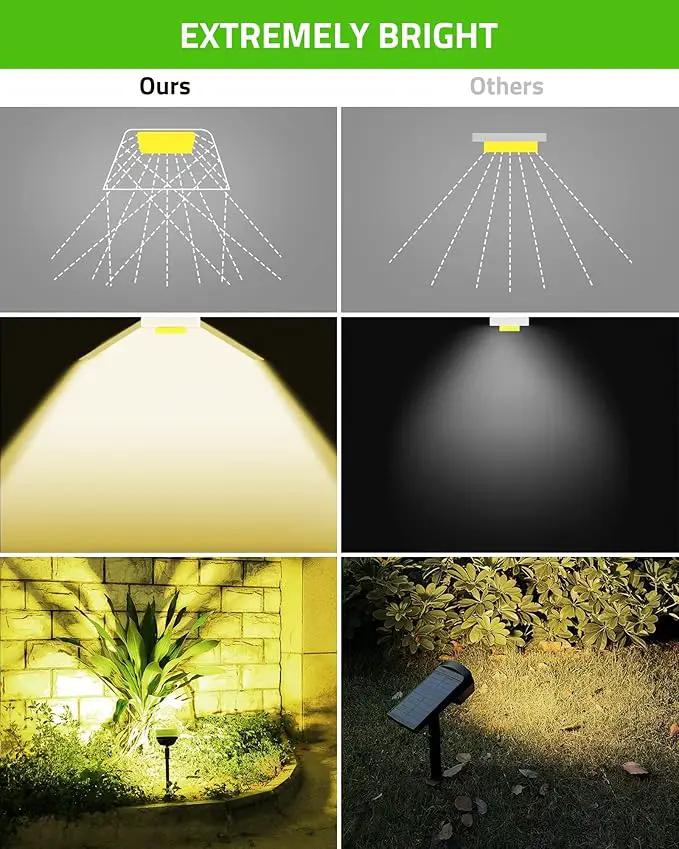 Biling Solar Spot Lights Outdoor, 2-in-1 Solar Landscape Lights 12 LED Bulbs Solar Powered Lights IP67 Waterproof Adjustable Wall Light for Patio Pathway Yard Garden Driveway Pool - Warm White by GreenHaven Gardens