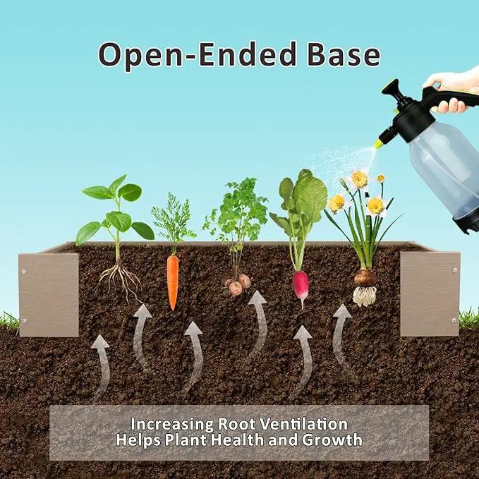 HDPE Raised Garden Bed 47.24 * 24.4 * 9.65 in,Vegetable Planter Bed Outdoor,Elevated Horticulture Planter Bed,Waterproof,Rot-Resistant and Non-Cracking Above Ground Garden Bed(Light Brown) by GreenHaven Gardens