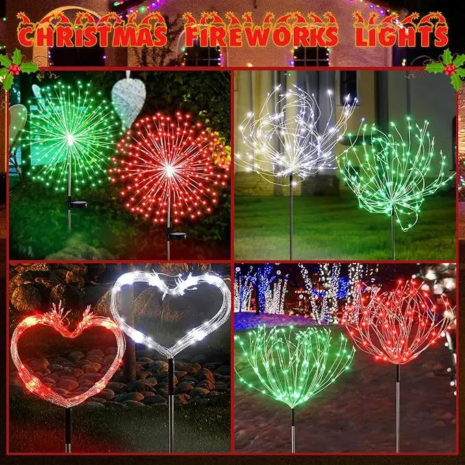 6 Pcs St. Patrick's Day Solar Firework Stake Lights 180 LED 8 Modes Solar Waterproof LED Sparkler Lights Outdoor Decoration for Garden Patio Yard Pathway Walkway Lawn, Red Green White by GreenHaven Gardens
