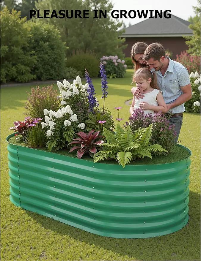 2 Pcs Raised Garden Beds Outdoor 6x3x2ft - Galvanized Steel Planter Box for Vegetables, Flowers, Rust-Resistant Garden Box, Easy Assembly Raised Beds, Durable Planters for Outdoor Plants, Green by GreenHaven Gardens