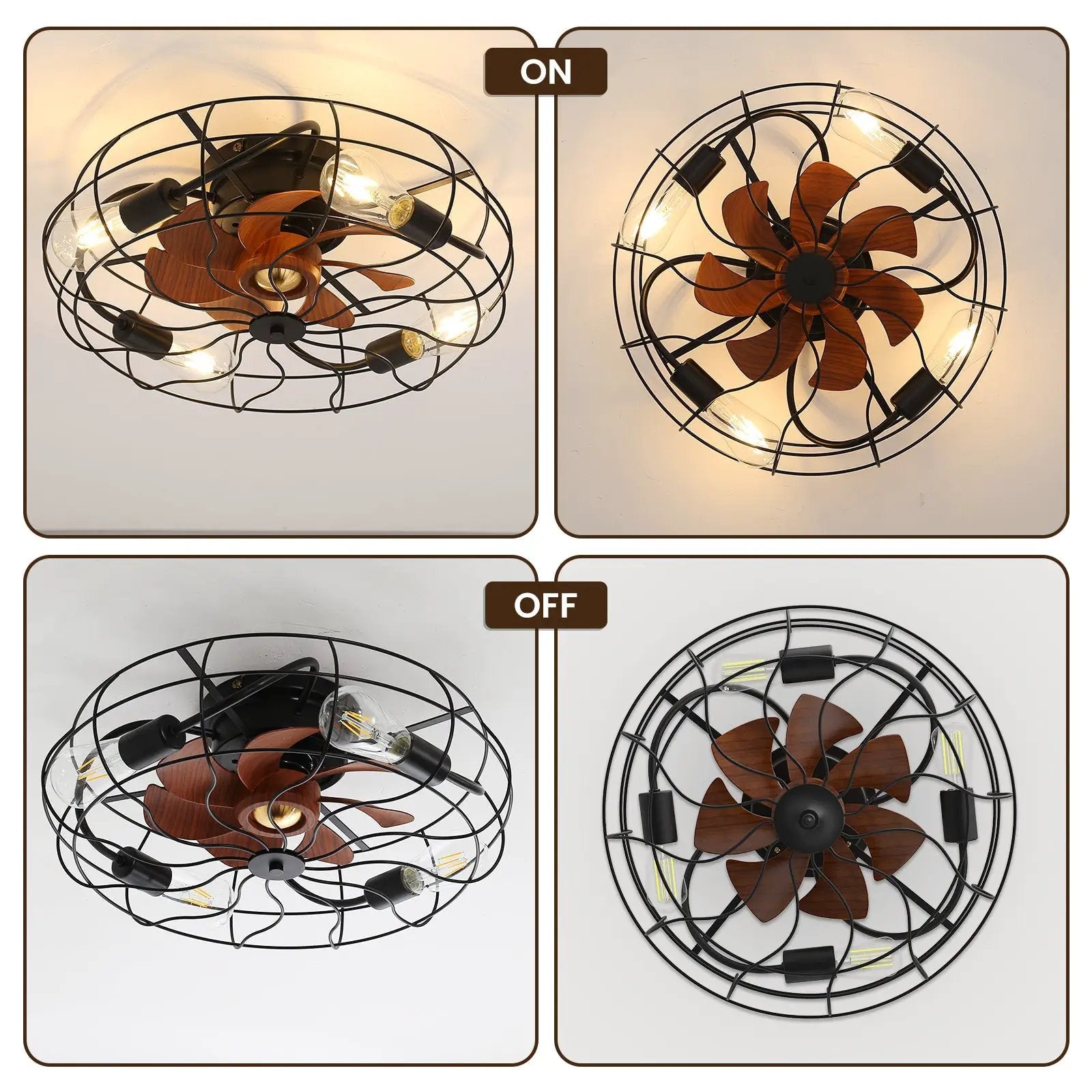 Industrial Style 20 Inch Matte Ceiling Fan with Light by HouseOfZazla