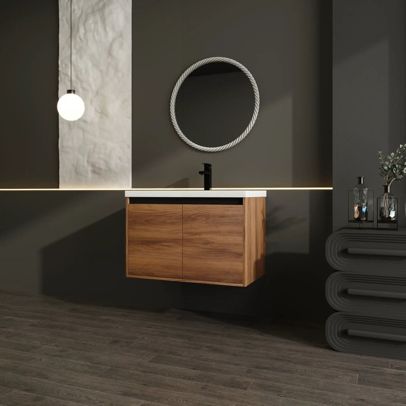 Bathroom Vanity Set With Resin Countertop Sink And 2 Doors, Engineered Wood by HouseOfZazla