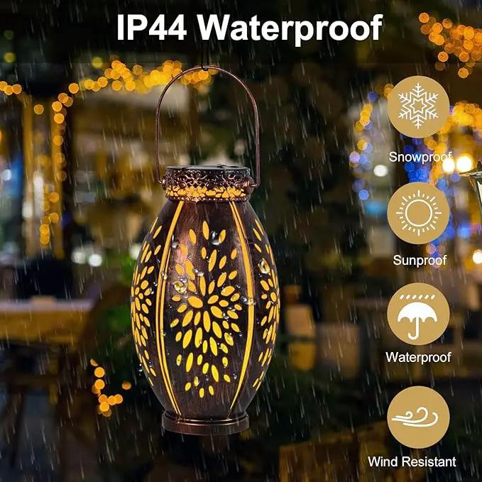 pearlstar 2 Pack Solar Lanterns Hanging Light Outdoor Waterproof Decorative Metal Solar Lamp for Table Garden Yard Patio Pathway,Copper,Birthday Gifts for Women Mom Men,Flower by GreenHaven Gardens
