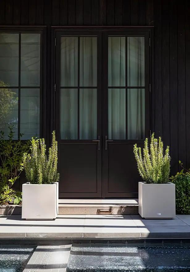 Veradek Block Series Cube Plastic Planter - Large Square Planter for Indoor or Outdoor Patio/Garden | Durable All-Weather Use with Drainage Holes | Modern Décor for Tall Plants, Trees, Flowers by GreenHaven Gardens