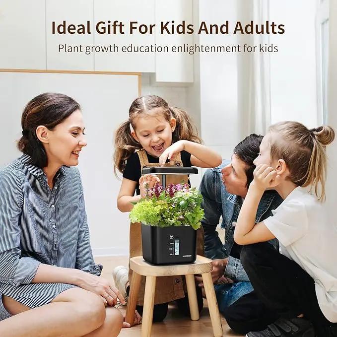 Ahopegarden Hydroponics Growing System kit Indoor Herb Garden with Grow Light, 4 Pods Plant Germination Kit Herb Vegetable Flower Growth Countertop Grower Harvest Fresh Veggie Lettuce（No Seeds） by GreenHaven Gardens