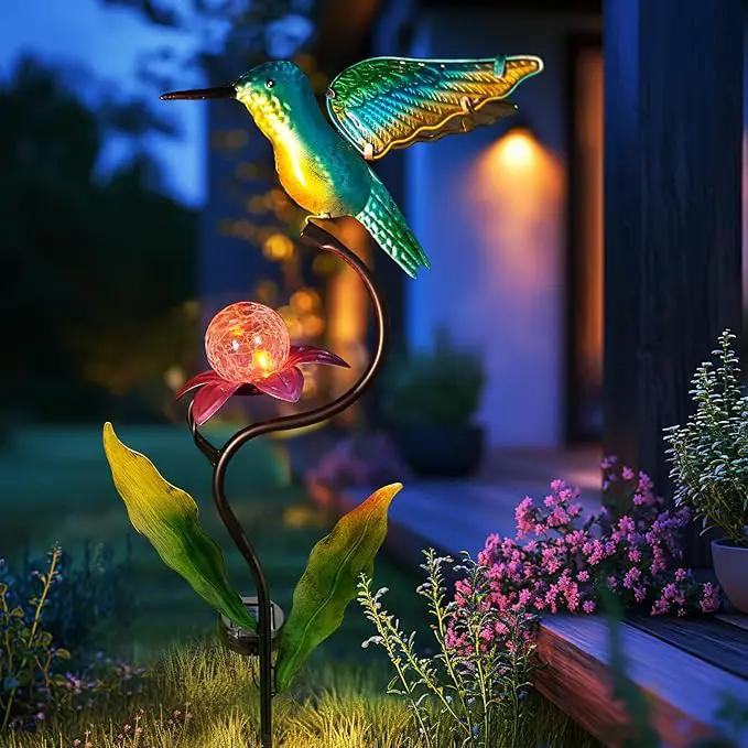 HONGLAND Outdoor Solar Lights for Garden Decor - 46 Inch Hummingbird Solar Lights for Outside, Solar Hummingbird Decorative Garden Stakes for Lawn Patio Yard by GreenHaven Gardens