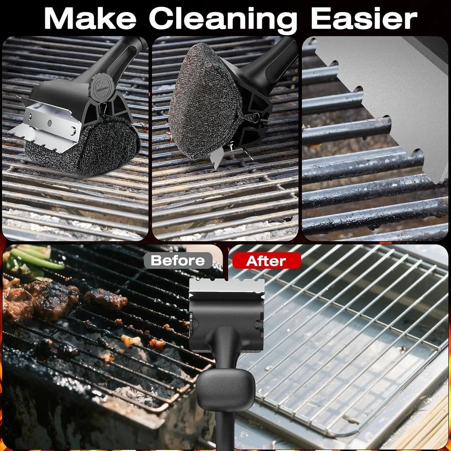 2 Pack Replaceable Cleaning Head, Grill Brush Bristle Free by GreenHaven Gardens