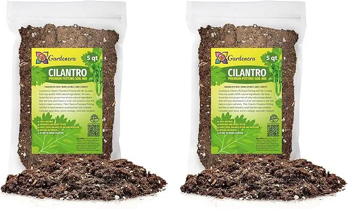 Cilantro Plant Potting Soil - All-Natural Blend for Thriving Cilantro Plants - Boosts Root Health and Aroma - 10 Quart by GreenHaven Gardens