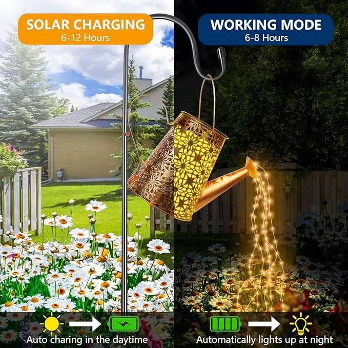 Forlivese 2PCS Solar Watering Can with Lights, Solar Lights Outdoor Decorations with Hanging Solar Garden Lights with Bracket Waterproof Watering Can Landscape Light for Patio Gardening Pathway 90LED by GreenHaven Gardens