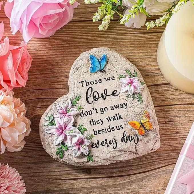 Jetec Memorial Garden Stone Sympathy Gift Decor Those We Love Don't Go Away Memorial Bereavement in Memory of Loss of Loved One Condolence Gifts for Outdoors(6 Inch) by GreenHaven Gardens