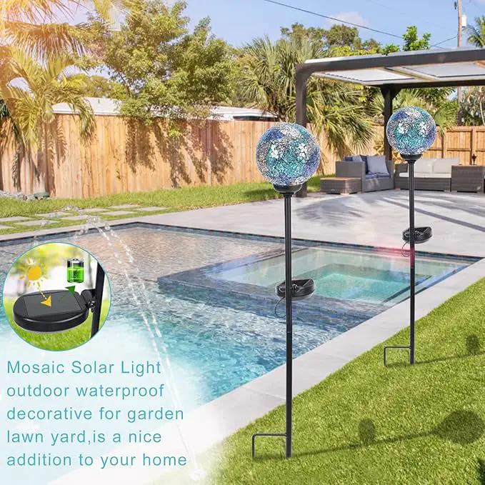 VCUTEKA Mosaic Solar Light, Solar Garden Decorative Lights Outdoor Waterproof LED Pathway Stake Light for Landscape Patio Yard Deck Walkway Decoration, 2 Pack by GreenHaven Gardens
