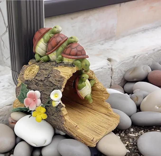 Turtle Statues Gutter Downspout Extension Statues Garden Decoration,Resin Statue Outdoor Decor,Animal Downspout Diverter,Decorative Gutter Extension,3"×4" Downspout Extender Diverter Splash Block by GreenHaven Gardens