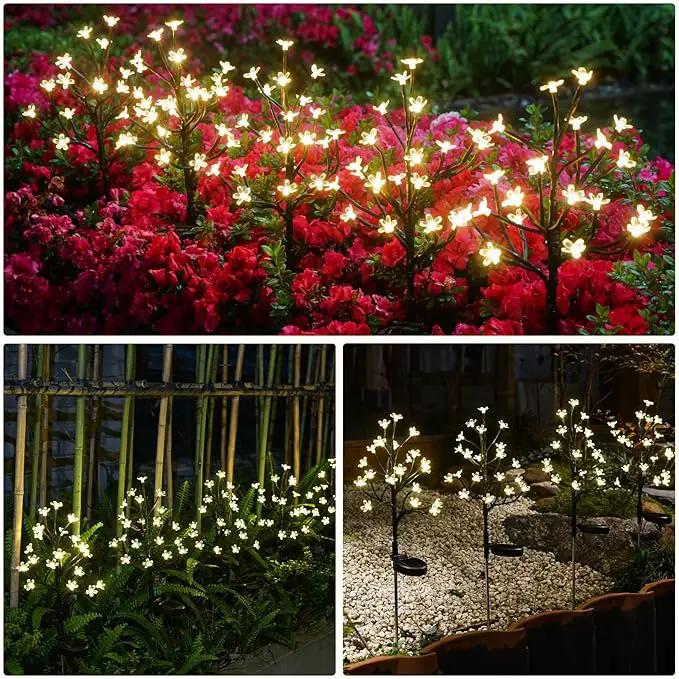 Solar Garden Lights Decorative, Solar Outdoor Lights Waterproof 4Pack, 80Led Solar Flowers Garden Decor, Outdoor Solar Lights for Yard,Pathway,Lawn,Solar Garden Decorations by GreenHaven Gardens