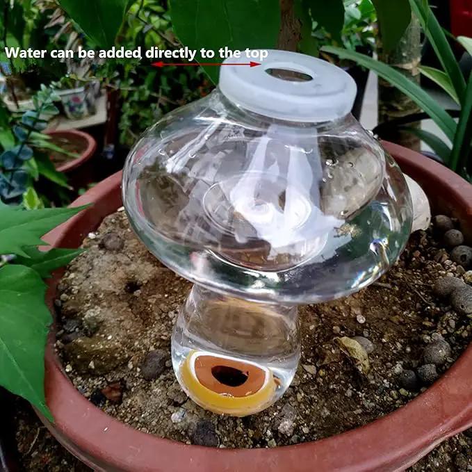 Mushroom Shape Self Watering Spikes, Plant Watering Bulbs Drip Irrigation System Devices for Indoor and Outdoor Plants by GreenHaven Gardens