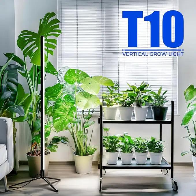 Barrina Standing Grow Light T10, 42W 5000K, Full Spectrum LED Plant Light for Indoor,Vertical Grow Light, Wide Coverage, 4FT Height with On/Off Switch and Tripod Floor Stand by GreenHaven Gardens