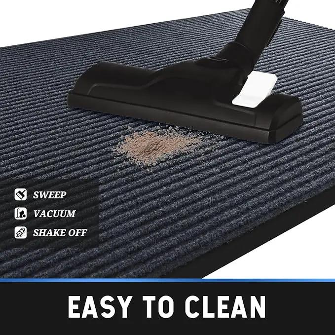 fani 2 PCS Heavy Duty Large Outdoor Indoor Entrance Doormat Grey Waterproof Low Profile Entrance Rug Front Door Mat Patio Anti-Skid Rubber Back, 35x60 inch (Grey) by GreenHaven Gardens