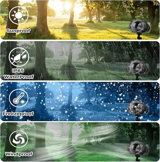Christmas Snowfall Projector Lights, Indoor Outdoor Holiday Lights with Remote Control, White Snow for Halloween Xmas Party Wedding Garden Landscape Decoration(Snow Spots) by GreenHaven Gardens