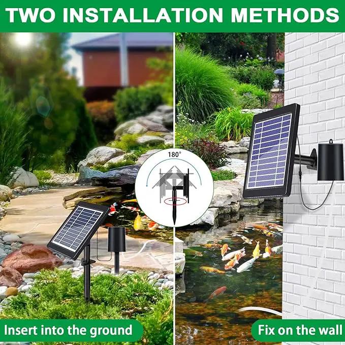 Solar Pond Aerator with Air Pump, 3 Modes(18H/36H/72H) Solar Aerator for Ponds Outdoor, 4W & 2200 mAh Solar Powered Air Pump with Bubble Regulator for Small Fish Pond, Stock Tank, Aquarium Hydroponics by GreenHaven Gardens