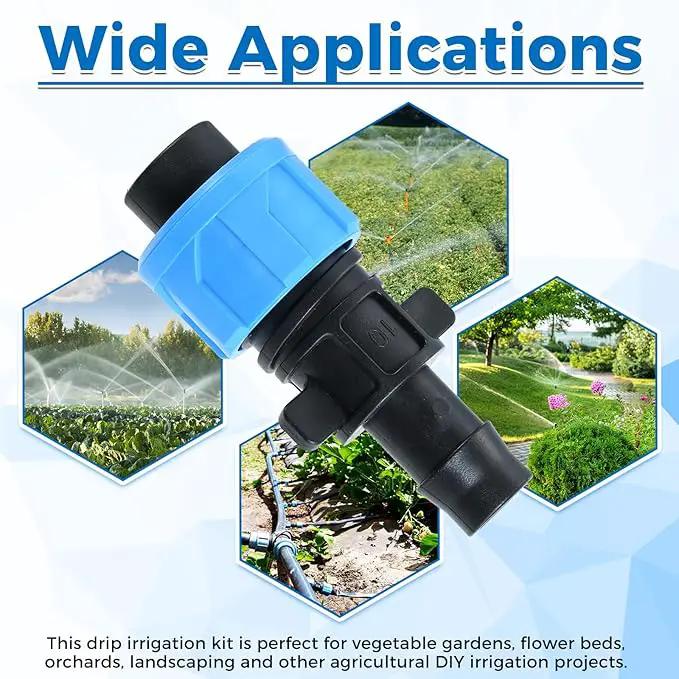50 Pcs Drip Irrigation Connector, Drip Tape Fittings, Drip Tape Connector Tubing Coupling Barbed Locking Fitting Kit for 5/8" Drip Tape Sprinkler, 1/4" Barb Drip Irrigation Tools by GreenHaven Gardens