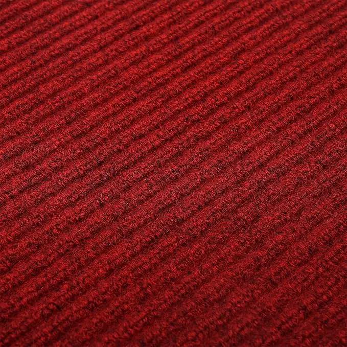 fani Heavy Duty Large Outdoor Indoor Entrance Black Doormat Waterproof Low Profile Entrance Rug Front Door Mat Patio Anti-Skid Rubber Back, 35x72 inch (Red) by GreenHaven Gardens