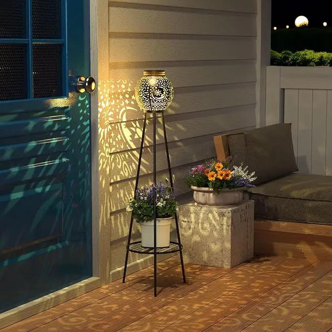 2 Pack Solar Lights with Plant Stands Waterproof Solar Lanterns Outdoor Solar Lamps for Patio, Yard, Pathway, and Porch Decoration Garden Decor by GreenHaven Gardens
