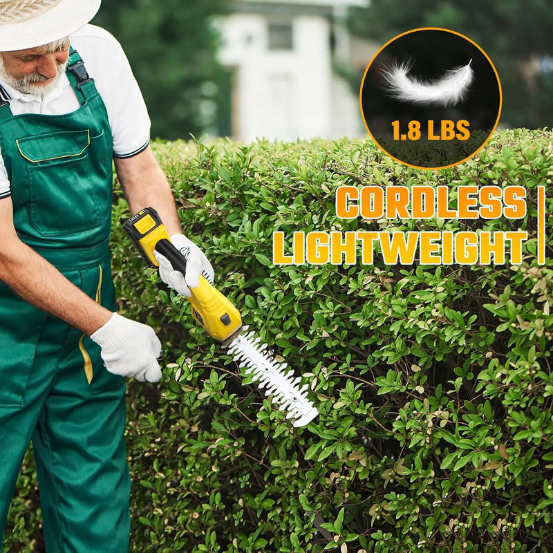 Cordless Grass Shear & Hedge Trimmer for DEWALT 20V Battery, 2 in 1 Handheld Electric Shrubbery Trimmer, Bush Trimmer for Yard & Garden, Lawn(Tool Only) by GreenHaven Gardens
