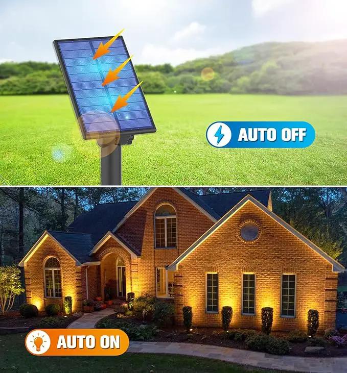 APONUO Metal Solar Spot Lights Outdoor with 9.8ft Cable Solar Powered Landscape Lighting Low Voltage IP65 Waterproof Auto On/Off for Outside Garden Yard Landscape Pathway Garage-Warm White(1-in-1) by GreenHaven Gardens