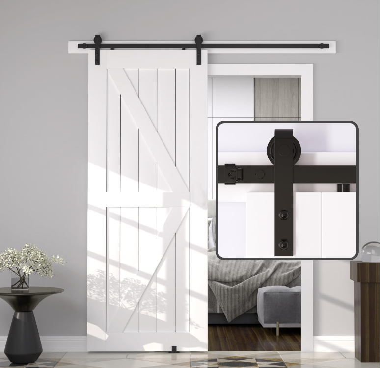 12FT Wood Double Sliding Barn Door Hardware by HouseOfZazla