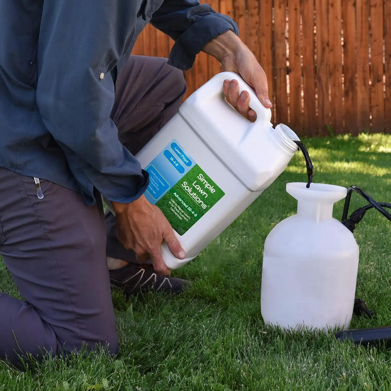 Advanced 16-4-8 Lawn Fertilizer - Liquid Lawn Food Spring & Summer Concentrated Spray - Any Grass Type- Fish and Seaweed Kelp- Balanced NPK - Simple Lawn Solutions (2.5 Gallons) by GreenHaven Gardens