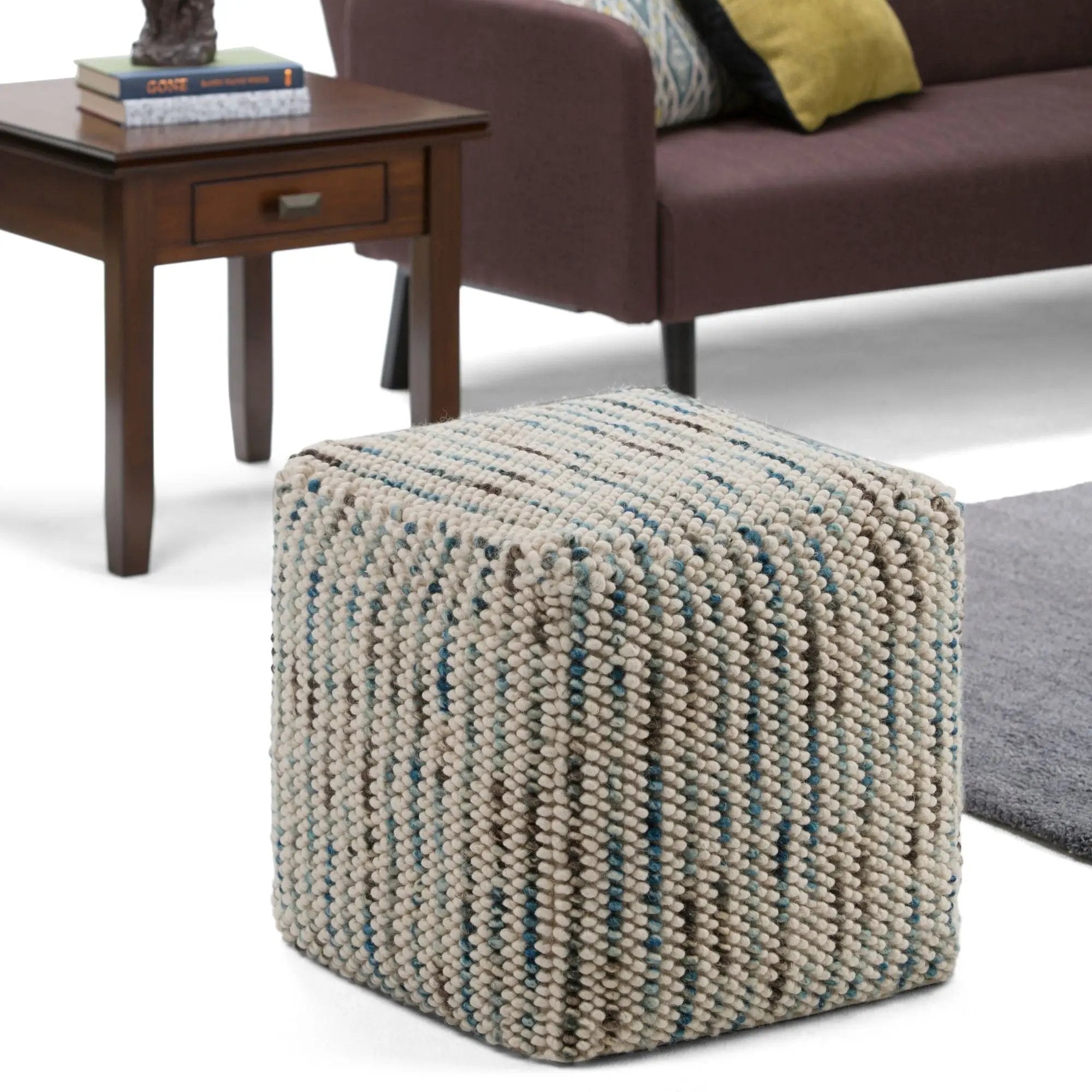Zoey - Handcrafted Woven Cube Pouf by Unique Piece Furniture